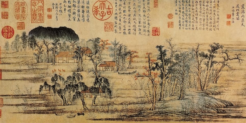 鹊华秋色图/赵孟頫名画赏析/世界名画赏析